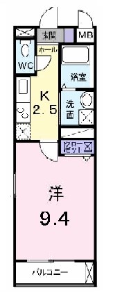 間取り：※室内写真は２０４号室の写真です