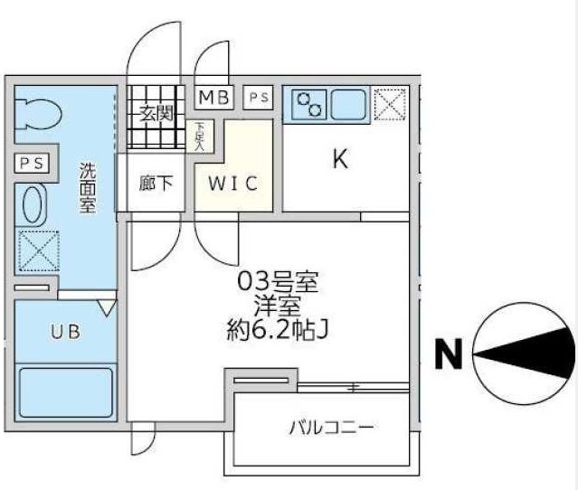 間取り：24.32㎡、３号室タイプです