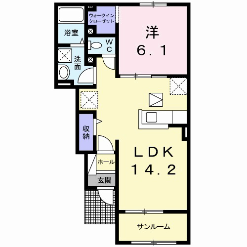 間取り：102号室の写真です