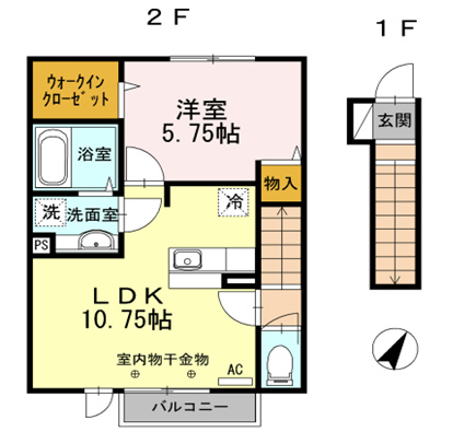 間取り：室内写真は206号室になります