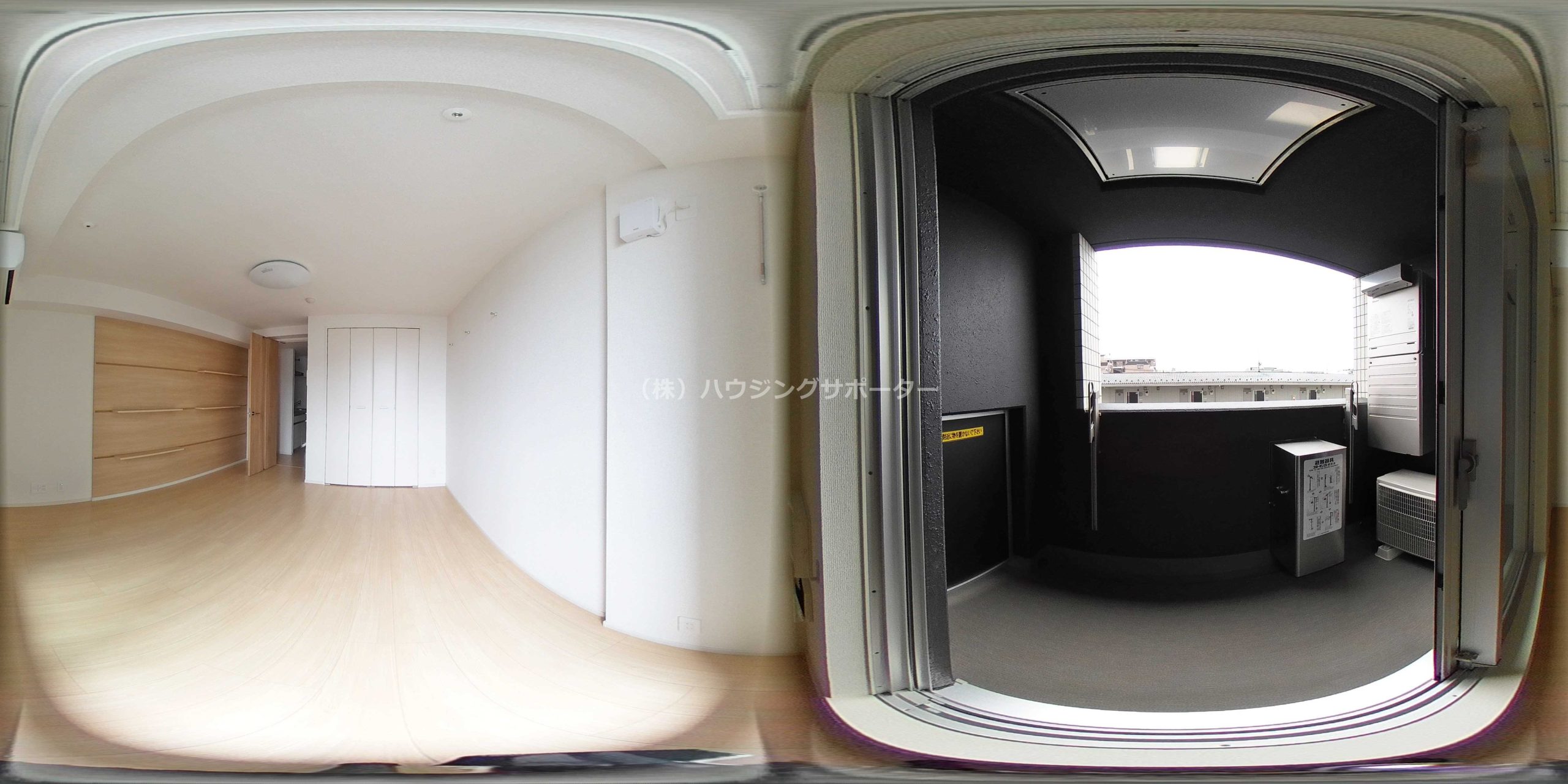 ベランダ：4階の眺望です。南側には駐車場挟んで3階の建物ありまsう