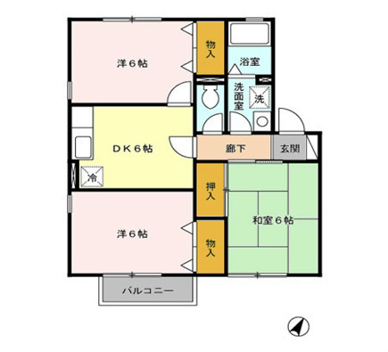 間取り：※室内写真代表して102号室です