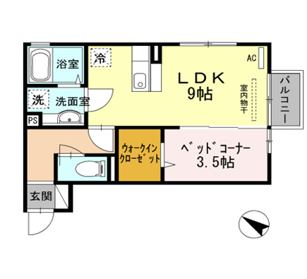 間取り：室内写真は202号室です