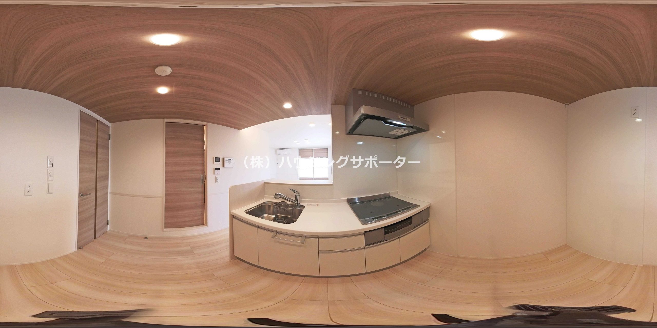 ５号室のパノラマ画像です（１号室は方角、左右反転）※写真は205
