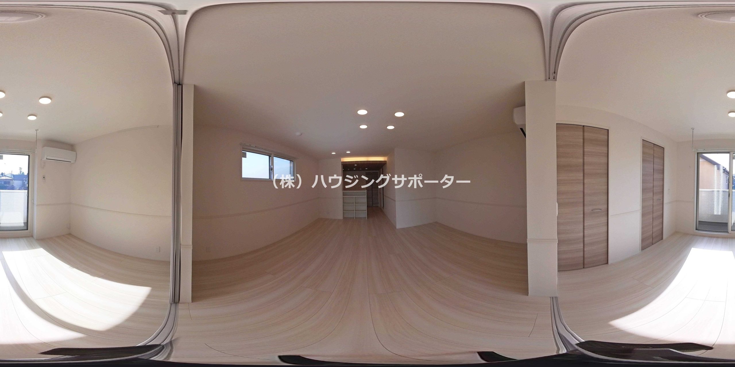 ５号室のパノラマ画像です（１号室は方角、左右反転）※写真は205