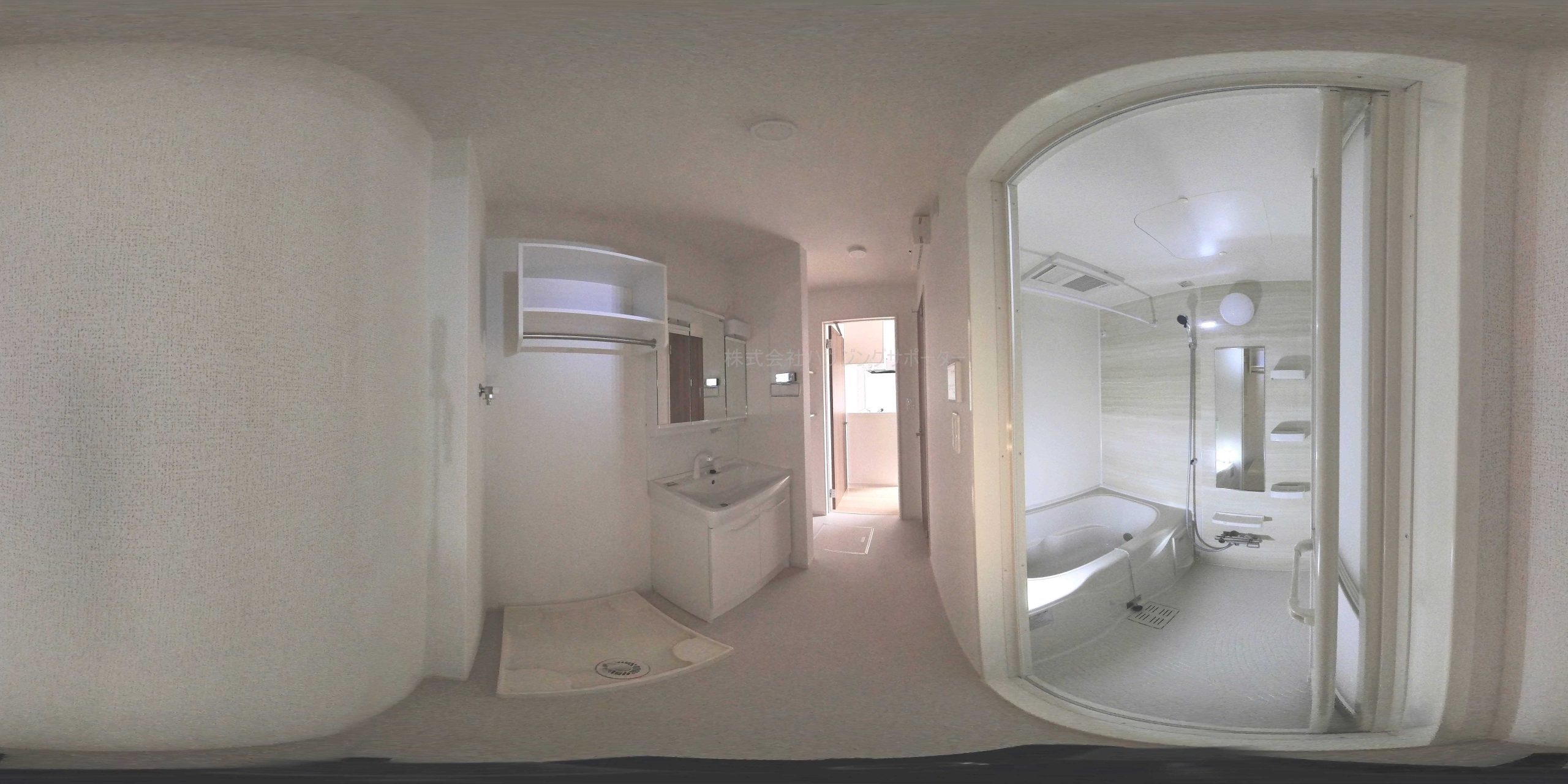 202号室のパノラマ画像です。部屋により左右反転です